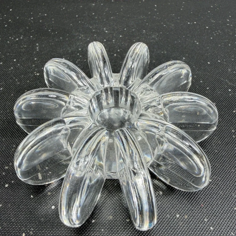 Rosenthal Studio Line Flower Disc Crystal Taper Candle Holder Single Germany